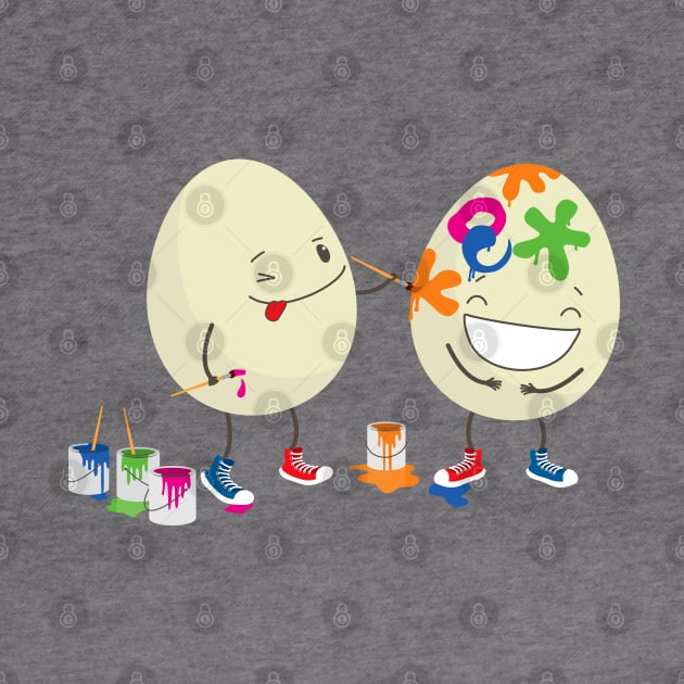Funny Easter eggs decorating each other by hyperactive